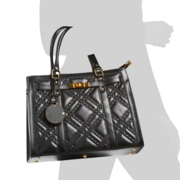 SOLD! NWT VALENTINO ORLANDI Black Leather Quilted Front Satchel Crossbody bag - Picture 15 of 15